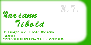 mariann tibold business card